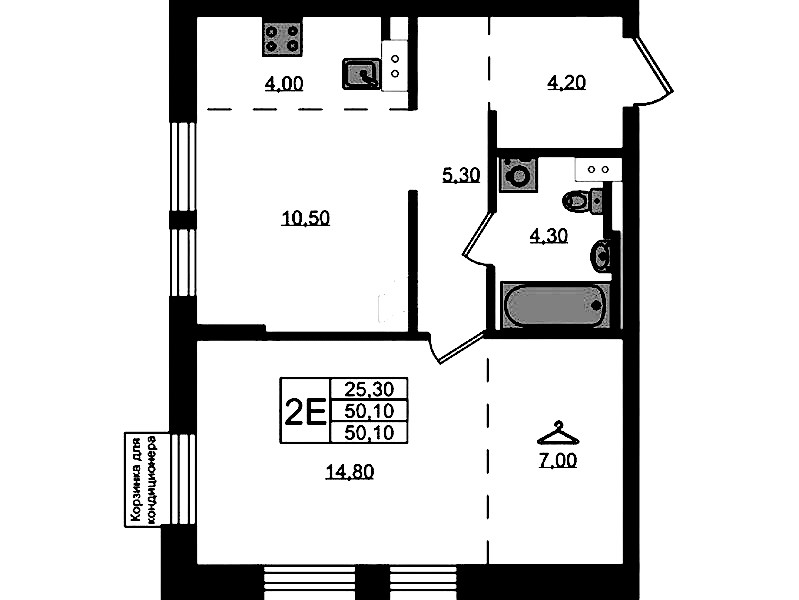 1-комнатная квартира 50.1 м², 3/7 эт., ЖК «Курортный квартал»
